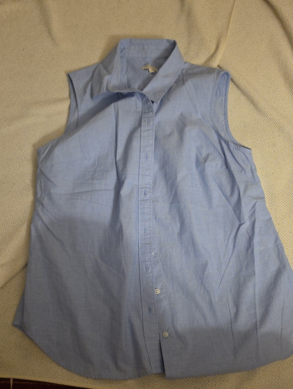 Talbots Light Blue Sleeveless Button-Down Shirt